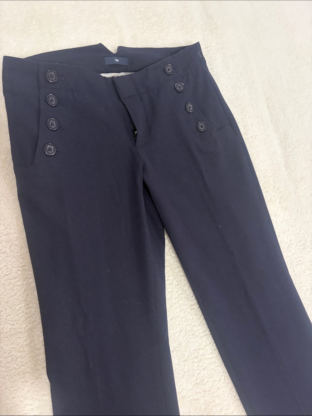 GAP Navy Women's Button-Accent Trousers